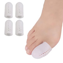 Toe Caps Protector Toe Impact Gel Toe Sleeve Toe Thumb Caps Toe Toe Protection Caps Breathable Blisters Corn Hammer Toe Claws Claw Loss, Fish Eyes, Shoe Chafing Relief (Set of 4)