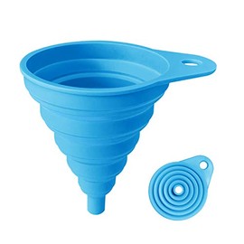Funnels for Kitchen Use, Food Grade Silicone Collapsible Kitchen Funnel (Blue)