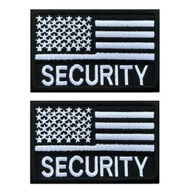 Antrix 2 Pack Tactical USA US American Flag/Security Patch Fully Embroidered US Army Police Security Fans Veteran Applique Emblems Badges Patch- Security Staff Patch