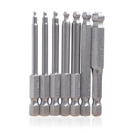 Saipor 7-Piece Ball Point Bit Set, Spherical Driver Bit, S2 Steel, Magnetic Head Screwdriver, Ball End, Electric Screwdriver Set, 0.25/0.1/0.13/0.2/0.3/0.2/0.2/0/0.24/0.3/0.26/0.3 inches