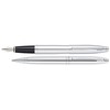 Cross Calais Polished Chrome Ballpoint Pen & Fountain Pen with