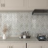 CHIHUT 12''x12'' Grey Wood Look Herringbone Peel and Stick Backsplash