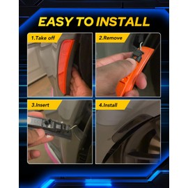 AUTOONE LED Side Marker Lights Red & Yellow Compatible with Dodge Charger 2015-2023, Front & Rear Fender Side Markers, Smoked Lens Driver & Passenger Side Bumper Lights, 4PCS