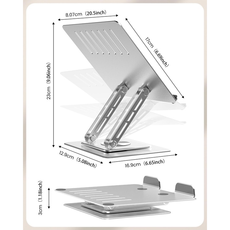 MESWAO Tablet Stand Holder for Desk with 360° Rotating Base,