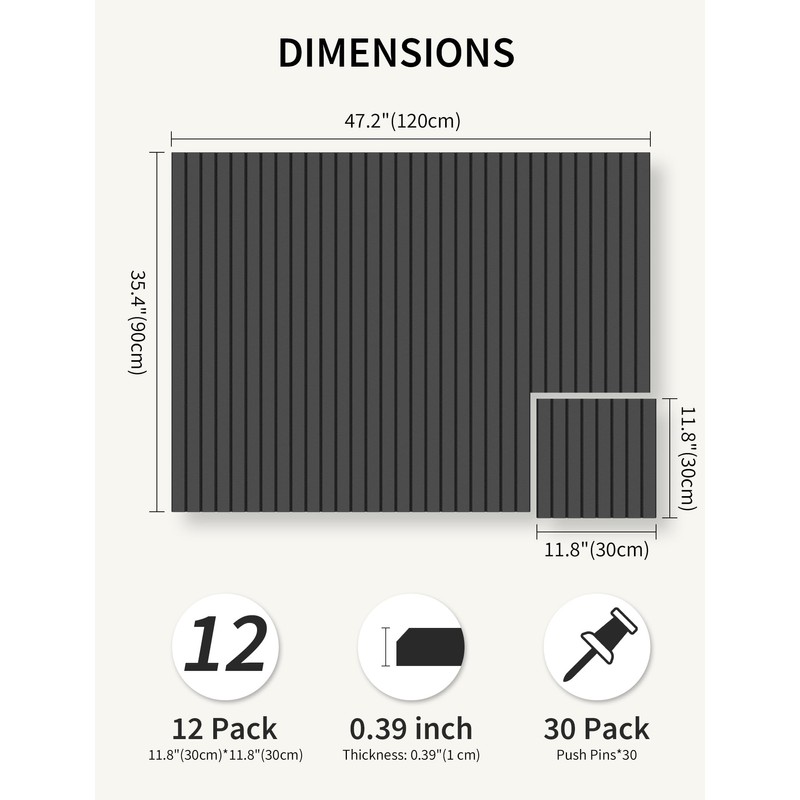 Large Bulletin Board 48"x36" Cork Boards for Walls, 12 Pack