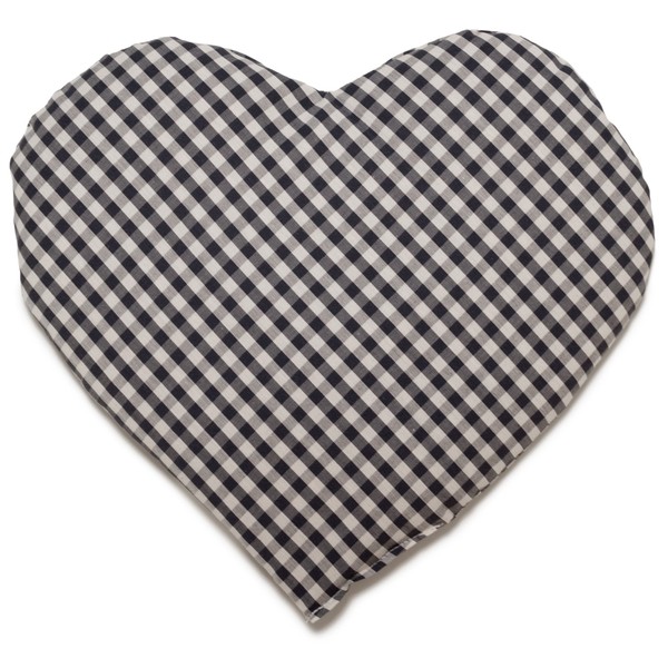 Rapeseed Cushion Heart Approx. 30 x 25 cm – Organic Fabric Blue/White – Heat Cushion – Grain Cushion – A Charming Gift