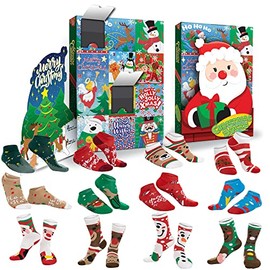 2021 Christmas Advent Calendar 12 Days of Christmas Warm Cotton Socks for Women Countdown Calendar Includes 12 Pairs Socks Bulk with 8 Low Cut Socks and 4 Knee High Socks Gift for Holiday