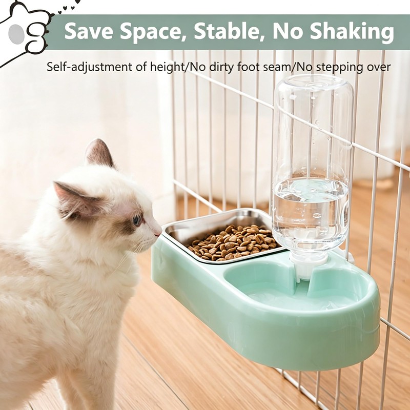 J&L VVMEET Hanging Dog Bowls, Cage Automatic Cat Food and