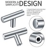 Kigniote 16PCS Cabinet T Bar Handle Chrome Kitchen Drawer Knobs