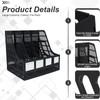 Elezeal A4 Magazine File Holder 4 Vertical Compartments Bookshelf Document