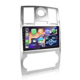 [4+64] Car Radio for Chrysler 300 2005 2006 2007 2008 2009 2010, Volxcereo 9 inch Touch Screen Stereo with Carplay/Android Auto, GPS Navigation, WiFi Hotpots, Bluetooth 5.0, SWC, FM/RDS Radio