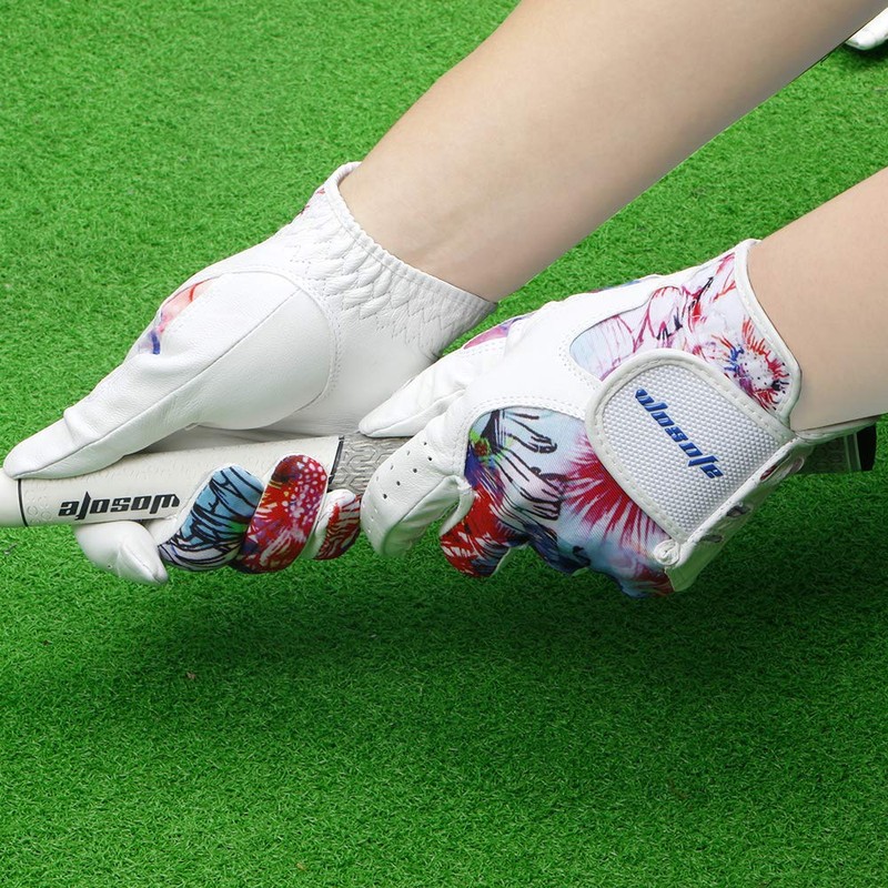 wosofe Golf Glove Women Ladies Pair Cool Leather Both Hand
