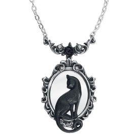 Alchemy Gothic Feline Felicity Women Necklace Silver-Coloured, Pewter,