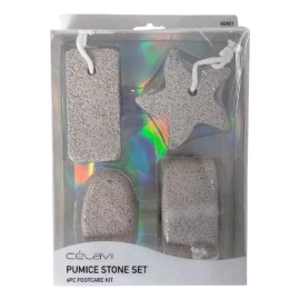 Celavi Set De 4 Piedras Pomez Para Eliminación Piel Muerta Color Gris