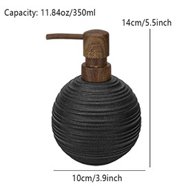 Resin Soap Dispenser Set, 2 Pack Hand Soap and Dish Soap Dispenser, Liquid Soap Dispenser for Bathroom Countertop, Dish Soap Dispenser for Kitchen, Modern Elegant Matte Black Soap Dispensers