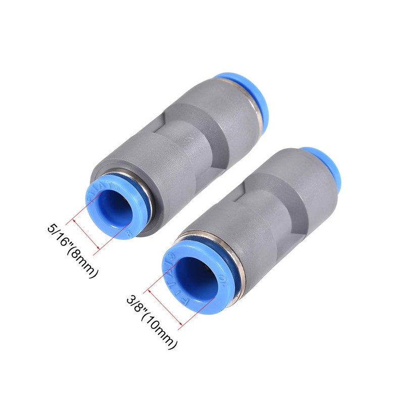 sourcing map Straight Push to Connector Reducer Fitting 10mm to