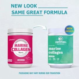 Zammex Nutrition Marine Collagen Peptides Powder-11.3oz Unflavored Hydrolyzed Wild-Caught Fish
