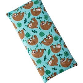 Whiffy Bean Bags Microwave Heating Pad Filled With Flax Seed and Choice of Dried Herbs, Herbal Cold Pack, Good Size for Back Pain and Cramps, Hot and Cold Therapy, 6" x 12" (Sloth, No Added Herbs)