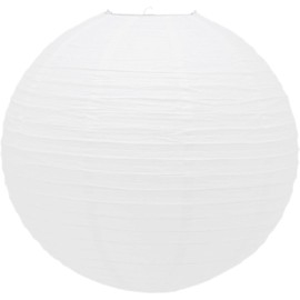 White Round Paper Lampshades | White Paper Lanterns| Round Ceiling Paper Light Shade Bamboo|-Traditional Bamboo Lampshades for Decoration Ribbed Large Circle Ceiling Lightshade-.30cm