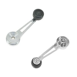 Driver & Passenger Side Window Crank Handle Set Chrome & Black Compatible with 1980-1986 Ford Bronco 1973-1977 F-100 1975-1977 F-150 F-250 F-350