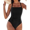 AI'MAGE Womens One Piece Swimsuits Tummy Control Ruched Slimming Bathing