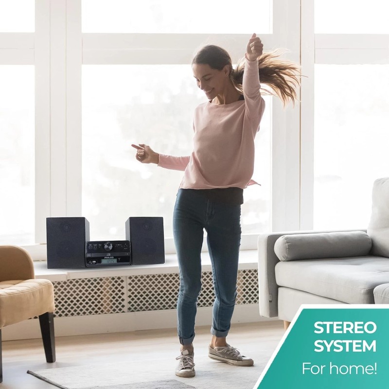 Philco Stereo Shelf System Tray Loading CD Player with Digital