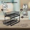 IBERG Under Sink Organizer, 2-Tier Mesh Metal Sliding Storage Basket,