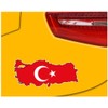 Samunshi® Turkey Car Sticker in National Colours 10 x 4.4