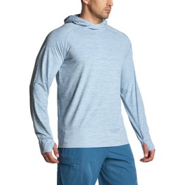 CQR Men's UPF50+ Sun Protection Shirts, Quick Dry Long Sleeve Rash Guard, Athletic Running Workout Fishing Cooling Shirts, Protector Hoodie Ocean, X-Large