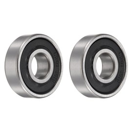 sourcing map 2pcs 6201-2RS Bearing 12x32x10mm, Chrome Steel Double Rubber Seals Precision Bearing, Lubricated Deep Groove Ball Bearings, P6 (ABEC 3)