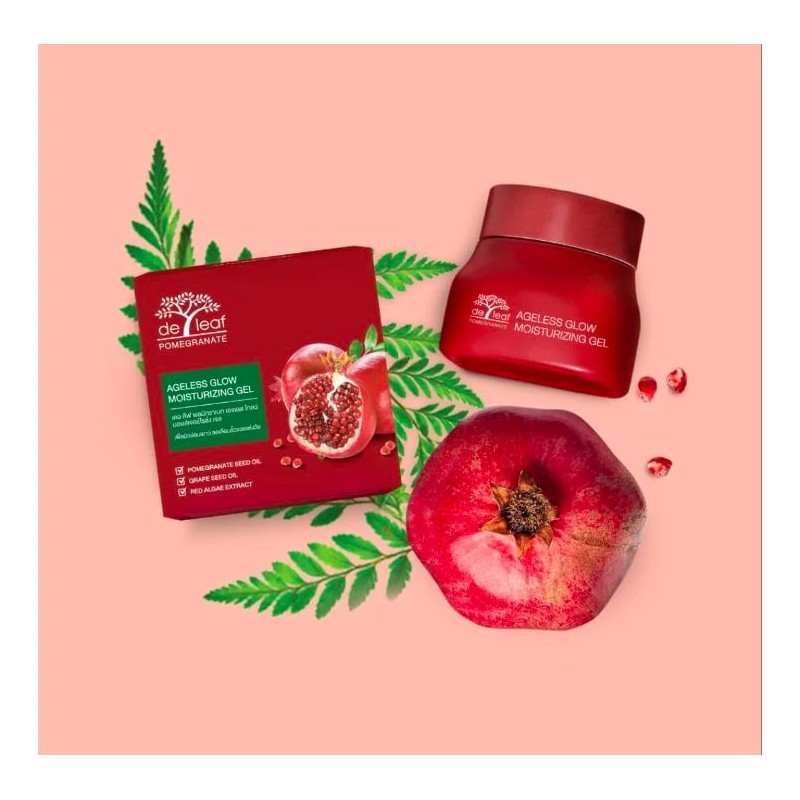 De Leaf Ageless Glow Moisturizing Pomegranite Gel သလဲသီးအသားဖြူgel