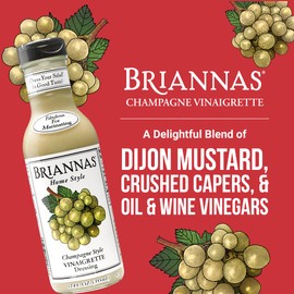 BRIANNAS - Home Style Champagne Vinaigrette Dressing – Fine Salad Dressing made with Premium Ingredients - Gluten Free & Kosher Dressing - 12 oz. Bottles - 2 Pack