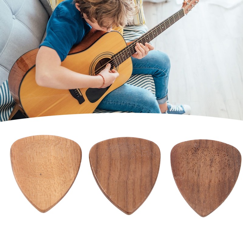 Wood Guitar Pick Holder Set 3 Pcs Wooden Guitar Picks