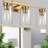 A1A9 3-Light Bathroom Vanity Light, Modern Brushed Gold Wall Lights
