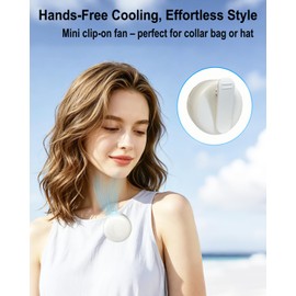 Zaardend Clip on Fan for Shirt, Wearable Mini Portable Person Fan, 3-Speed Quiet Bladeless Rechargeable Fan