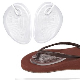 2 Pairs Gel Transparent Thong Sandal Toe Protectors Inserts Antislip Shoes Grip Pads Clip-on Inserts Forefoot Cushions Pad