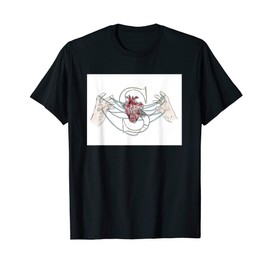 Graphik Fingers with Heart Geometric Triangle Handdrawn T-Shirt