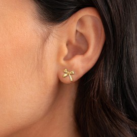 Bow Earrings for Women Dainty Gold Bow Stud Earrings Simple Bow Jewelry Christmas Gifts Stocking Stuffers for Women