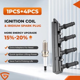 Ignition Coil UF669 1 Pack and 4 Pack Iridium Spark Plugs XP3922 for Chevy