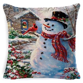 Yuson Girl Set of 4 Christmas Pillow Cushion Cover Sofa Couch Pillowcases for Christmas Home Decoration