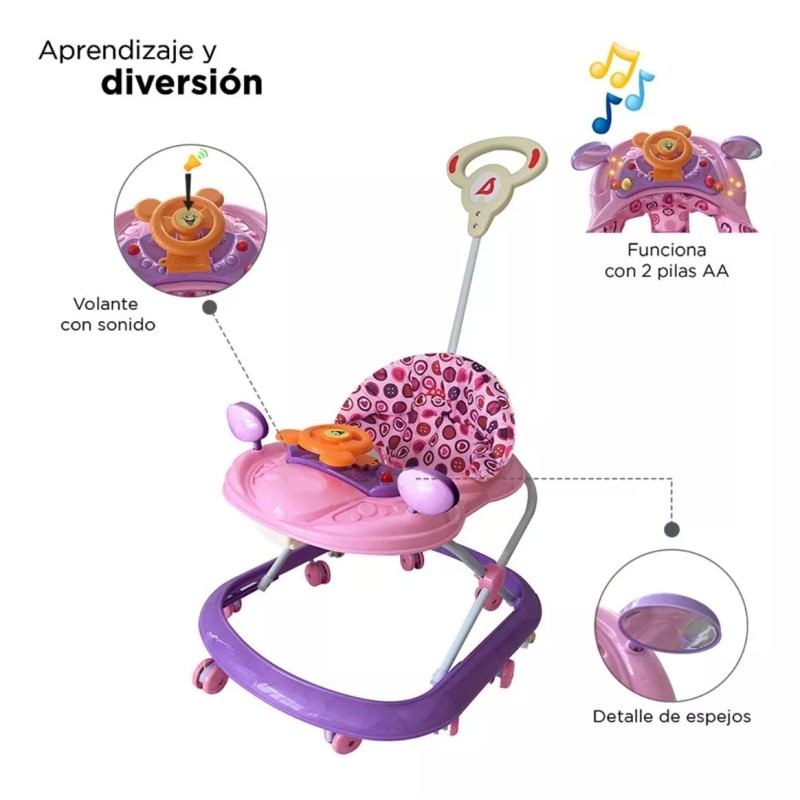 D'bebé Andador D'bebé Play con sonido y barra de empuje