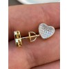 Harlembling 14k Gold Plated 925 Silver Heart Shaped Earrings Studs