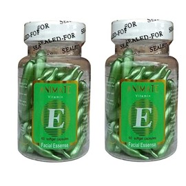 Verem Animate Vitamin E 60 Soft Gel Capsules Facial Essense Multicolour Combo Pack of 2