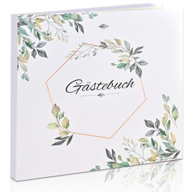 Tigvio Wedding Guest Book, 120 Pages Guest Book, Wedding Guest Book 21 x 21 cm, Blank Guest Book for Christening, Weddings, Anniversaries, Birthdays, Party, Ideal Wedding Gift for Wedding Couple
