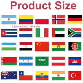 Nationale Flaggen Aufkleber, 105 Stück Aufkleber Nationalflaggen, Wasserdichte Vinyl Sticker, Länder Aufkleber, für Laptop Motorrad Fahrrad Skateboard Gepäck, Mehrfarbig, 5.5-8.5cm