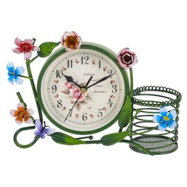 Zerodeko 1pc European Style Retro Desktop Clock Silent Mute Table Clock for Living Room for Home Office and Decor Large Green Design