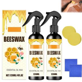 2PCS Beeswax Spray,Natural Beeswax Spray Furniture Polish,Wood Floor Polish,Wood Cleaner,The Original Furniture Polish for Wooden Floor,Tables,Cabinets