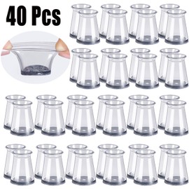 40 Pack Extra Small Chair Leg Floor Protectors Silicone Covers to Protect Floors(Universal XS Clear Fit 0.5"-0.9")