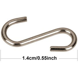 100 Pieces 0.55 Inch Small S Hooks Mini S Hanging Hooks Jewelry Hooks Key Chain Hooks Tags Hooks Metal S Hooks S Shaped Hanging Hooks Mini S Hooks Connectors S-Shaped Wire Hooks with Storage Box