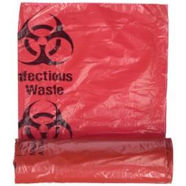 Medical Action Infectious Waste Bag, Red, 3 Gallon, 14.5" x 19", 20/Roll